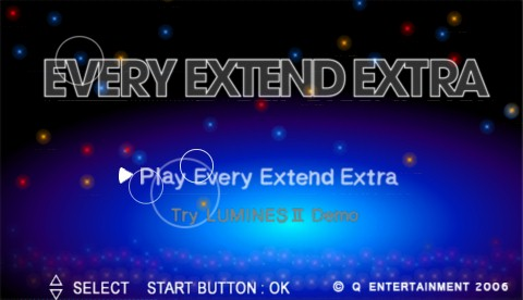 Every Extend Extra title screen for PSP